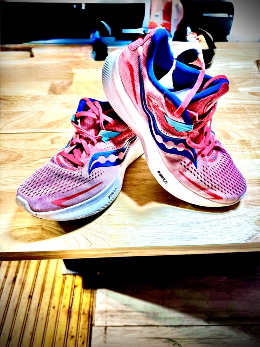 Saucony Women’s Pink and Blue Running Sneakers